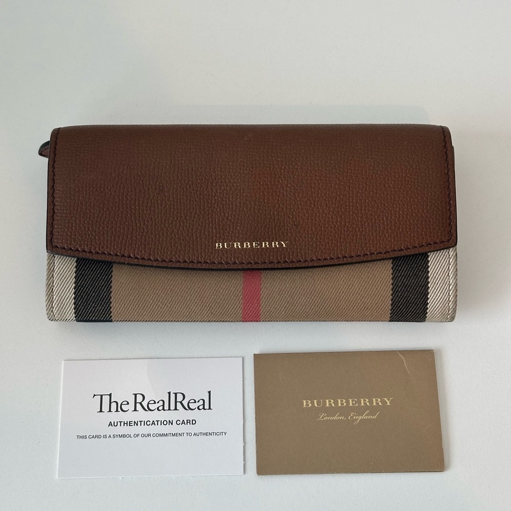 Burberry Leather Printed Continental Wallet